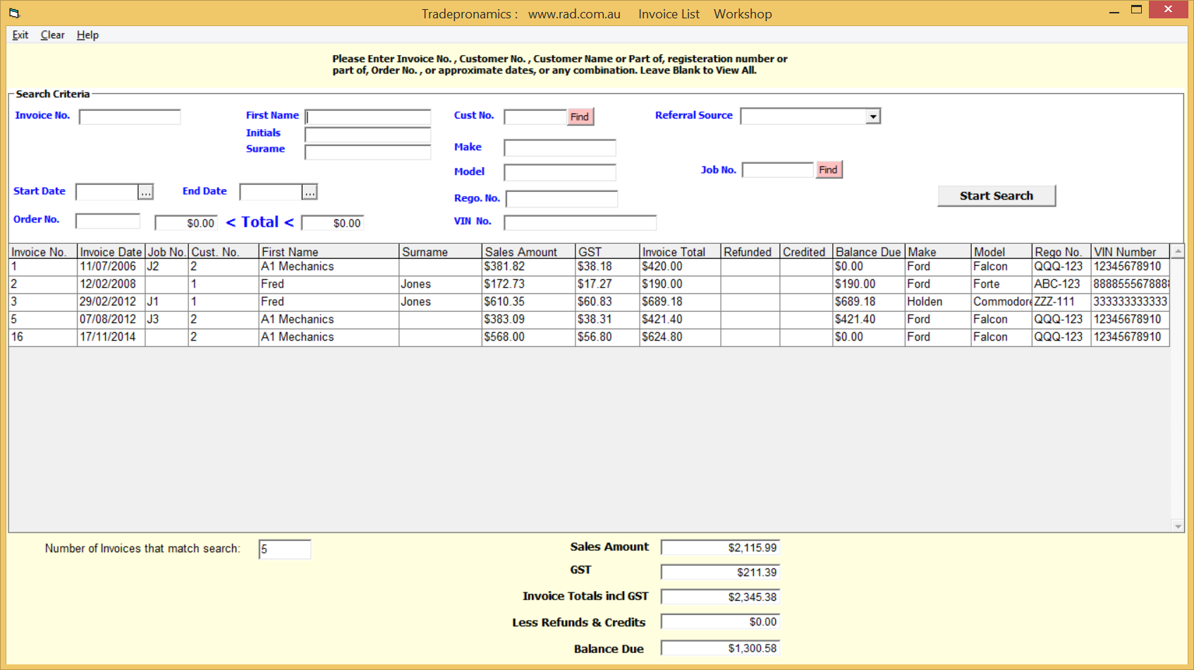 Look up Invoice