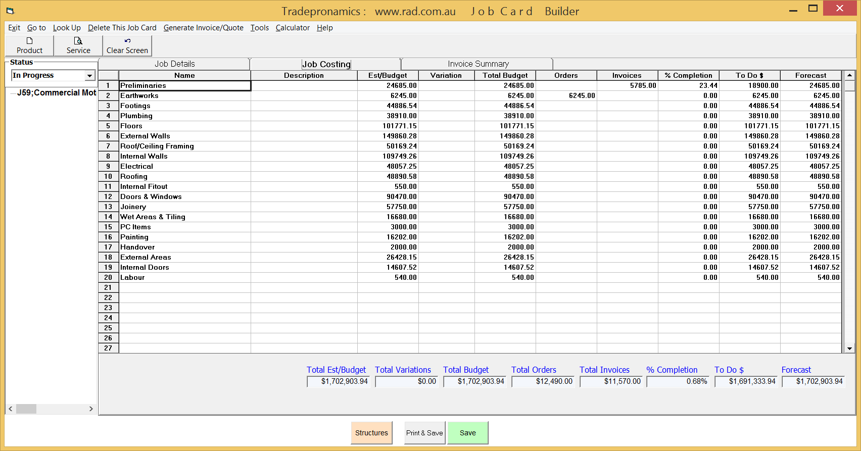 Job Costing