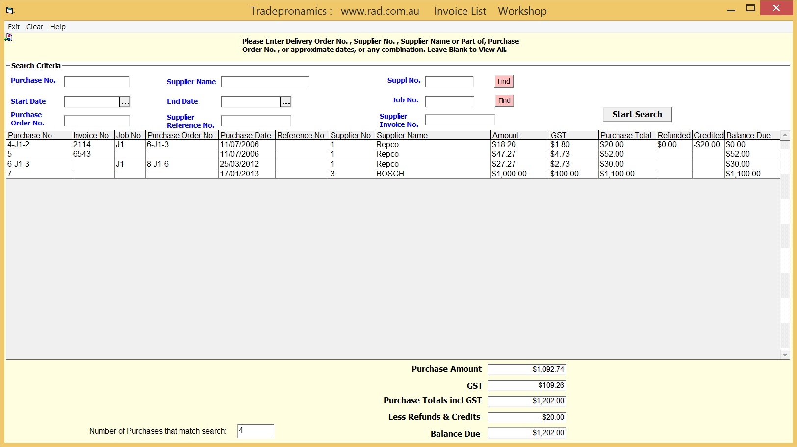 Purchase Invoice List