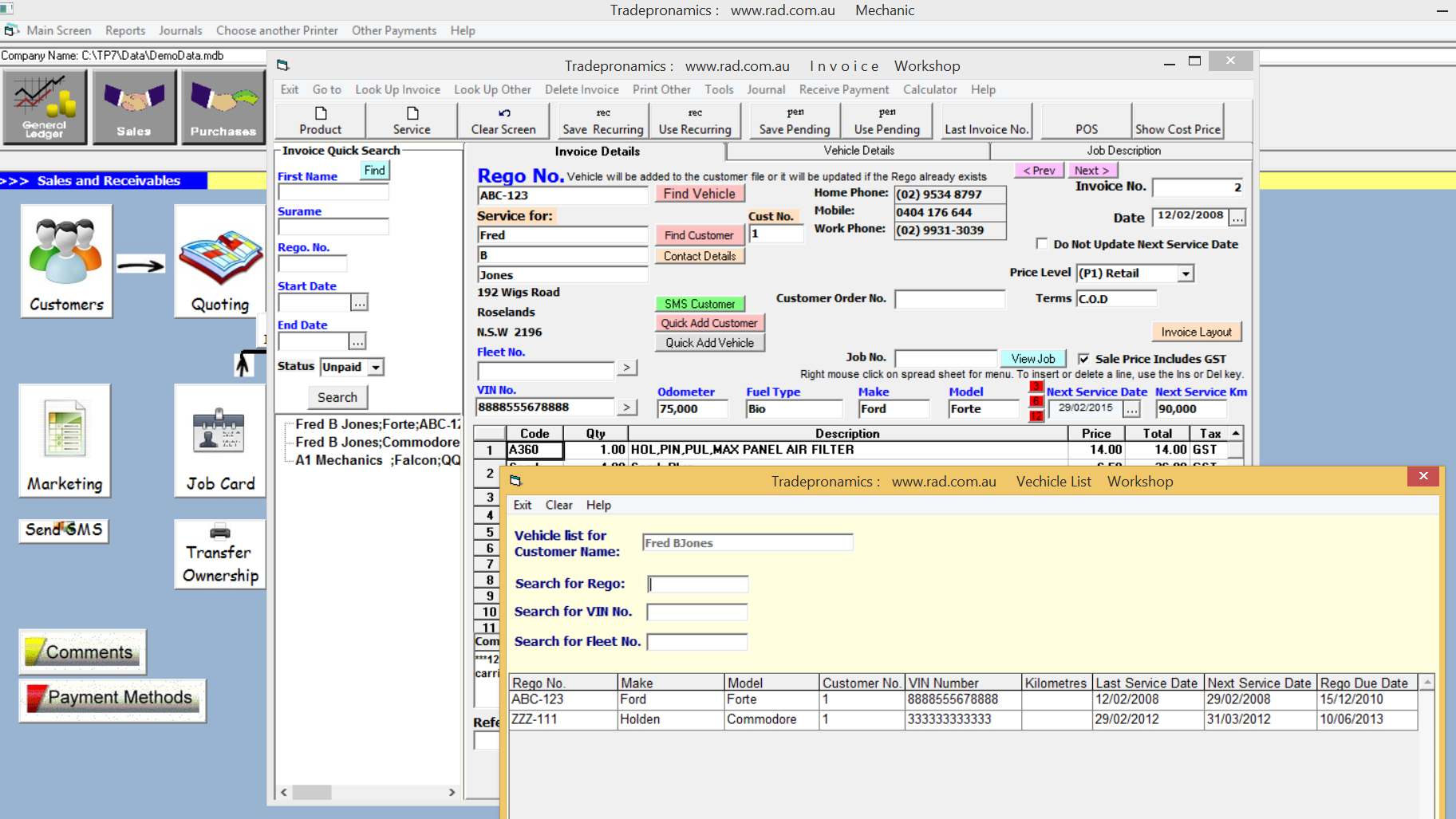 Mechanic Invoice